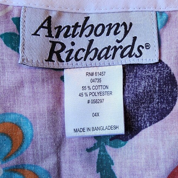 ANTHONY RICHARDS Women's Scrub Top Button Down/Front 2 Pockets Size 4XL NEW - Picture 5 of 6